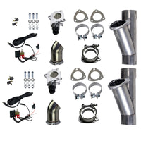 Thumbnail for Granatelli 2.5in Aluminized Mild Steel Electronic Dual Exhaust Cutout w/Slip Fit & Band Clamp
