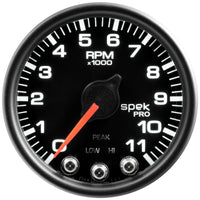 Thumbnail for Autometer Spek-Pro Gauge Tach 2 1/16in 11K Rpm W/ Shift Light & Peak Mem Blk/Blk