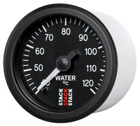Thumbnail for Autometer Stack 52mm 40-120 Deg C 1/8in NPTF Male Pro Stepper Motor Water Temp Gauge - Black