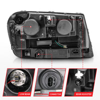 Thumbnail for ANZO 2006-2009 Chevrolet Trailblazer Projector Headlights w/ Plank Style Design Chrome w/ Amber