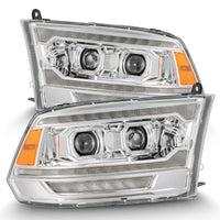 Thumbnail for AlphaRex 09-18 Dodge Ram 2500 LUXX LED Proj Headlights Plank Style Chrm w/Activ Light/Seq Signal/DRL