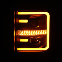 Thumbnail for ANZO 2011-2016 Ford F250 Projector Headlights w/ Plank Style Switchback Black w/ Amber