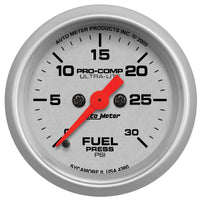 Thumbnail for Autometer Ultra-Lite 52mm 0-30 PSI Full Sweep Electronic Fuel Pressue Gauge