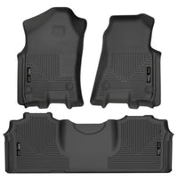 Thumbnail for Husky Liners 19-21 RAM 2500/3500 Mega Cab Weatherbeater Front and 2nd Seat Floor Liners - Black