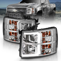 Thumbnail for ANZO 2007-2013 Chevy Silverado 1500 Projector Plank Style Chrome Amber