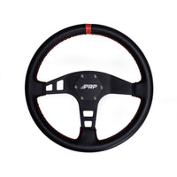 Thumbnail for PRP Flat Leather Steering Wheel- Red