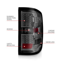 Thumbnail for ANZO 15-19 Chevy Silverado 2500HD/3500HD (Halgn Only) LED Tail Lights w/Smoke Light Bar & Clear Lens