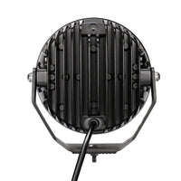 Thumbnail for Go Rhino Xplor Blackout Series Round LED Spot Light Beam w/DRL (Surface/Thread Stud Mnt) 7in. - Blk