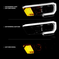 Thumbnail for ANZO 2016-2017 Toyota Tacoma Projector Headlights w/ Plank Style Design Chrome/Amber w/ DRL