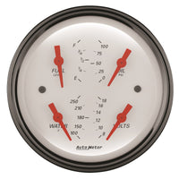Thumbnail for AutoMeter Gauge Quad 3-3/8in. 0 Ohm(e) to 90 Ohm(f)Elec Arctic White
