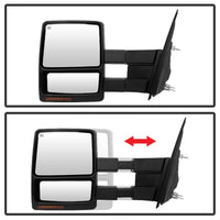 Thumbnail for Xtune Ford F150 07-14 Power Heated Amber LED Signal Telescoping Mirror Left MIR-FF15007S-PWH-AM-L