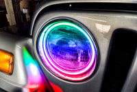 Thumbnail for Oracle Jeep Wrangler TJ 97-06 LED Waterproof Halo Kit - ColorSHIFT SEE WARRANTY