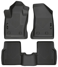 Thumbnail for Husky Liners 2017 Jeep Compass Weatherbeater Black Front & 2nd Seat Floor Liners