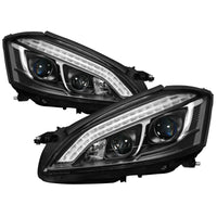 Thumbnail for Spyder Mercedes W221 S Class 07-09 Headlights - HID Model Only - Black PRO-YD-MBW22107-HID-DRL-BK