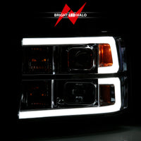 Thumbnail for ANZO 2007-2013 Gmc Sierra 1500 Projector Headlight Plank Style Chrome w/ Clear Lens Amber