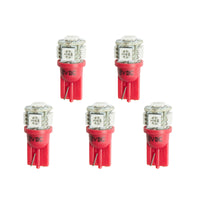 Thumbnail for Autometer Red LED Replacement T3 Wedge Bulb Kit - Pack of 5