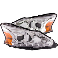 Thumbnail for ANZO 2013-2014 Nissan Altima Projector Headlights w/ Plank Style Design Chrome