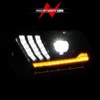 Thumbnail for ANZO 10-14 Ford Mustang LED Projector Headlights w/Sequential Light Tube (NON HID Compatible)