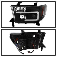 Thumbnail for Spyder 08-13 Toyota Sequoia Projector Headlights - Light Bar DRL - Black PRO-YD-TTU07V2-LB-BK