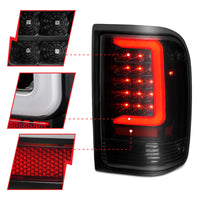 Thumbnail for ANZO 1993-1997 Ford  Ranger LED Tail Lights w/ Light Bar Black Housing Smoked Lens