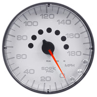 Thumbnail for Autometer Spek-Pro Gauge Speedometer 5in 180 Mph Elec. Programmable White/Black