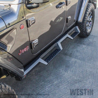 Thumbnail for Westin 18-20 Jeep Wrangler JL Unlimited 4DR HDX Drop Nerf Step Bars - Textured Black