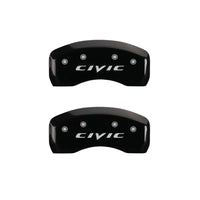 Thumbnail for MGP 4 Caliper Covers Engraved Front 2015/Civic Engraved Rear 2015/Civic Black finish silver ch