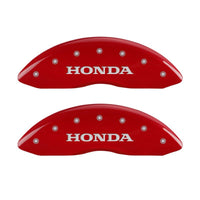 Thumbnail for MGP 4 Caliper Covers Engraved Front Honda Engraved Rear H Logo Red finish silver ch
