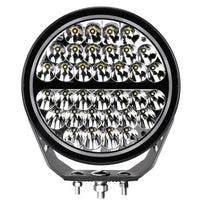 Thumbnail for Go Rhino Xplor Blackout Series Round Single LED Spot Light Kit w/DRL (Surface Mount) 9in. - Blk