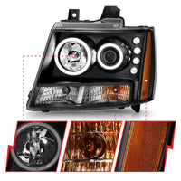 Thumbnail for ANZO 2007-2013 Chevrolet Avalanche Projector Headlights w/ Halo Black (CCFL)