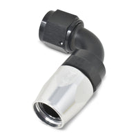 Thumbnail for Russell Performance -10 AN Black/Silver 90 Degree Full Flow Hose End