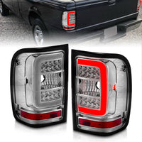 Thumbnail for ANZO 2001-2011 Ford  Ranger LED Tail Lights w/ Light Bar Chrome Housing Clear Lens