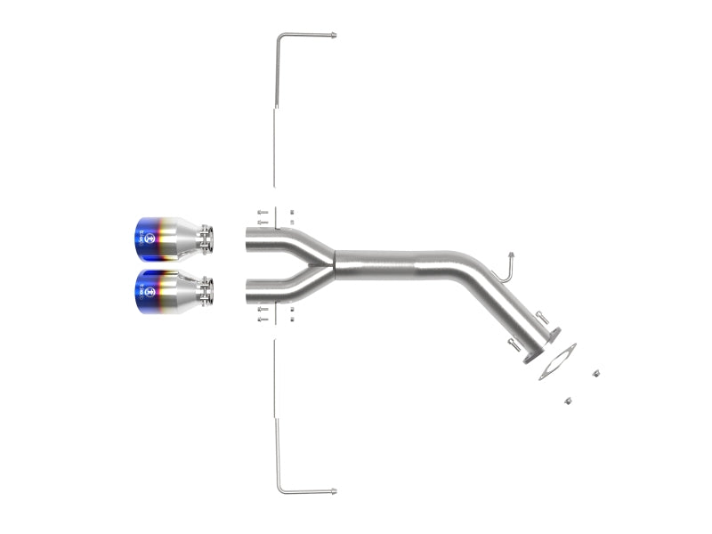 aFe Takeda 3in-2.5in 304 SS Axle-Back Exhaust w/Blue Flame Tip 19-20 Hyundai Veloster I4-1.6L(t)