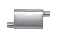 Thumbnail for Gibson MWA Superflow Offset/Offset Oval Muffler - 4x9x14in/2.5in Inlet/2.5in Outlet - Stainless