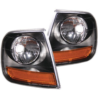 Thumbnail for ANZO Corner Lights 1997-2003 Ford F-150 HARLEY DAVIDSON Style Corner Lights Black w/ Amber Reflector