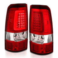 Thumbnail for ANZO 1999-2002 Chevy Silverado 1500 LED Taillights Plank Style Chrome With Red/Clear Lens