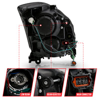 Thumbnail for ANZO 2003-2007 Infiniti G35 Projector Headlight Plank Style Black (HID Compatible, No HID Kit )