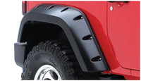Thumbnail for Bushwacker 07-18 Jeep Wrangler Max Pocket Style Flares 2pc Extended Coverage - Black