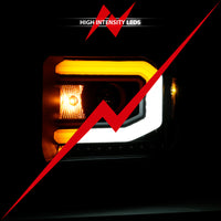 Thumbnail for ANZO GMC SIERRA 1500 14-15 2500H/15-19 Projector Headlight Plank Style Black w/ Switchback (Halogen)
