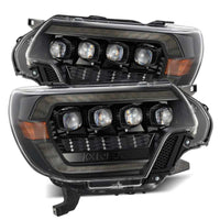 Thumbnail for AlphaRex 12-15 Toyota Tacoma NOVA LED Proj Headlights Plank Alpha Blk w/Activ Light/Seq Signal/DRL
