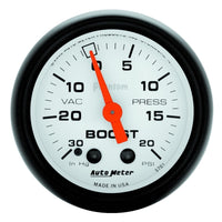 Thumbnail for Autometer Phantom 52mm 30in HG.-Vac/20PSI Mechanical Vacuum/Boost Gauge