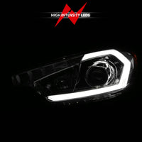 Thumbnail for ANZO 2014-2016 Kia Forte Projector Headlights w/ Light Bar Chrome Housing