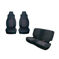 Thumbnail for Rugged Ridge Seat Cover Kit Black 03-06 Jeep Wrangler TJ
