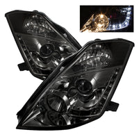 Thumbnail for Spyder Nissan 350Z 03-05 Projector Headlights Halogen Model Only - DRL Smoke PRO-YD-N350Z02-DRL-SM