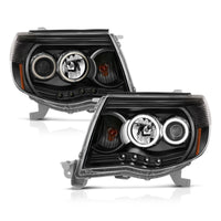 Thumbnail for ANZO 2005-2011 Toyota Tacoma Projector Headlights w/ Halo Black