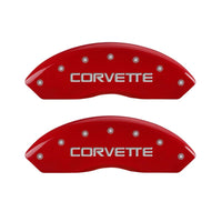 Thumbnail for MGP 4 Caliper Covers Gloss Red Engraved with Corvette C4 (Full Kit 4 Pieces)