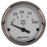 Thumbnail for AutoMeter Gauge Oil Press 2-1/16in. 100PSI Elec American Platinum