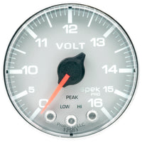 Thumbnail for Autometer Spek-Pro Gauge Voltmeter 2 1/16in 16V Stepper Motor W/Peak & Warn Slvr/Chrm