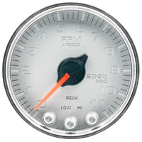 Thumbnail for Autometer Spek-Pro Gauge Tach 2 1/16in 11K Rpm W/ Shift Light & Peak Mem Slvr/Chrm