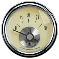 Thumbnail for Autometer Prestige Series 2-1/16in 100 PSI Oil Presse Gauge (Antique Ivory)